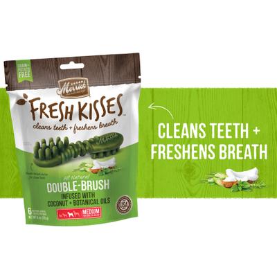 Show full view: Merrick Fresh Kisses Infused with Coconut Oil & Botanicals Medium Dental Dog Treats, 6 count slide 3 of 11