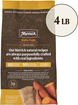 Show full view: Merrick Grain-Free Dry Dog Food Healthy Weight Recipe, 4-lb bag slide 3 of 12