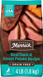 Merrick Grain-Free Dry Dog Food Real Duck & Sweet Potato Recipe, 4-lb bag