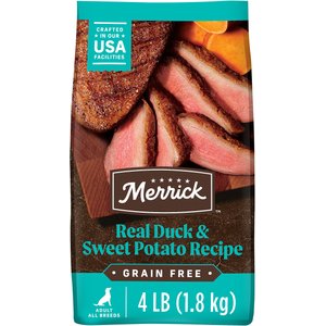 Merrick Grain-Free Dry Dog Food Real Duck & Sweet Potato Recipe, 4-lb bag