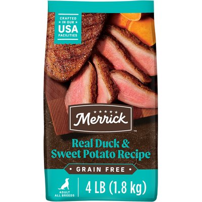 Merrick Grain-Free Dry Dog Food Real Duck & Sweet Potato Recipe, 4-lb bag