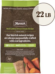Merrick Grain-Free Dry Dog Food Real Lamb & Sweet Potato Recipe, 22-lb bag slide 2 of 8