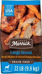 Merrick Grain-Free Large Breed Dry Dog Food Real Chicken & Sweet Potato Recipe, 22-lb bag