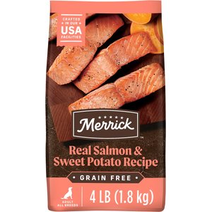 Merrick Grain-Free Real Salmon & Sweet Potato Recipe Dry Dog Food, 4-lb bag