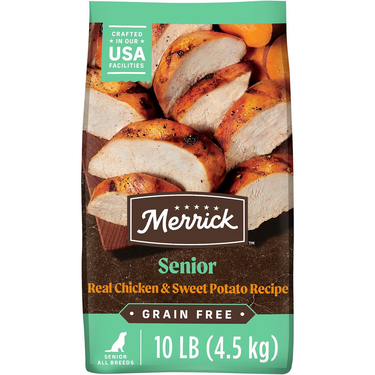Merrick Grain-Free Senior Dry Dog Food Real Chicken & Sweet Potato Recipe, 10-lb bag