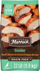 Merrick Grain-Free Senior Dry Dog Food Real Chicken & Sweet Potato Recipe, 22-lb bag
