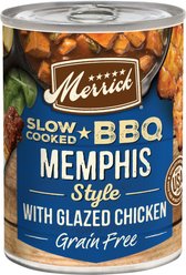 Merrick Grain-Free Wet Dog Food Slow-Cooked BBQ Memphis Style with Glazed Chicken, 12.7-oz can, case of 12