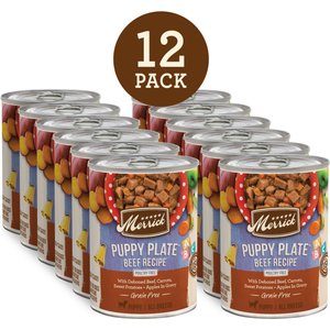Merrick Grain-Free Wet Puppy Food Puppy Plate Beef Recipe, 12.7-oz can, case of 12