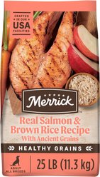 Merrick Healthy Grains Real Salmon & Brown Rice Recipe with Ancient Grains Dry Dog Food, 25-lb bag