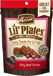 Merrick Lil' Plates Bitty Beef Recipe Grain-Free Dog Treats, 5-oz bag