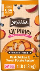 Merrick Lil' Plates Grain-Free Small Breed Dry Dog Food Real Chicken + Sweet Potato Recipe, 4-lb bag