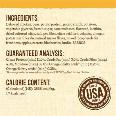 Show full view: Merrick Lil' Plates Lil' Chunky Chicken Recipe Grain-Free Dog Treats, 6-oz bag slide 7 of 13