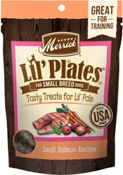 Merrick Lil' Plates Small Salmon Recipe Grain-Free Dog Treats, 5-oz bag