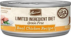Merrick Limited Ingredient Diet Grain-Free Real Chicken Pate Recipe Canned Cat Food, 5-oz, case of 24