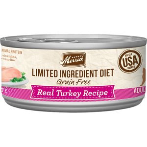 Merrick Limited Ingredient Diet Grain-Free Real Turkey Pate Recipe Canned Cat Food, 5-oz, case of 24 Merrick Limited Ingredient Diet Grain-Free Real Turkey Pate Recipe Canned Cat Food, 5-oz, case of 24
