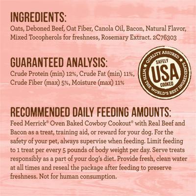 Show full view: Merrick Oven Baked Cowboy Cookout with Real Beef & Bacon Dog Treats, 11-oz bag slide 6 of 13