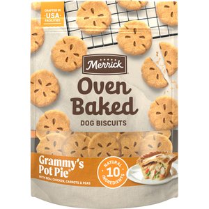 Merrick Oven Baked Grammy's Pot Pie with Real Chicken, Carrots & Peas Dog Treats, 11-oz bag