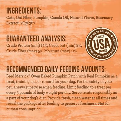 Show full view: Merrick Oven Baked Pumpkin Patch with Real Pumpkin Dog Treats, 11-oz bag slide 6 of 13