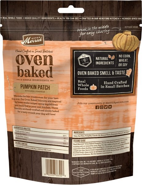 Merrick Oven Baked Pumpkin Patch with Real Pumpkin Dog Treats