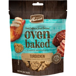 Merrick Oven Baked Turducken with Real Turkey, Duck & Chicken Dog Treats, 11-oz bag