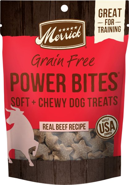 Merrick Power Bites Real Texas Beef Recipe Grain-Free Soft & Chewy Dog Treats, 6-oz bag