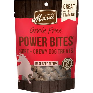 Merrick Power Bites Real Texas Beef Recipe Grain-Free Soft & Chewy Dog Treats, 6-oz bag slide 1 of 9