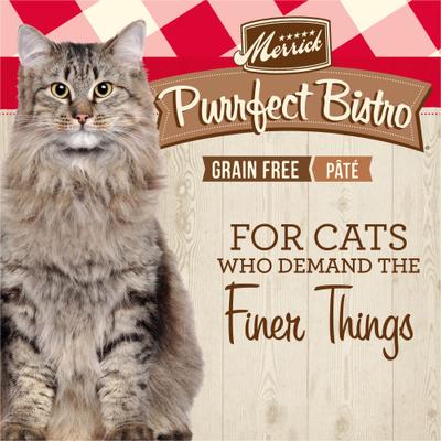 Show full view: Merrick Purrfect Bistro Beef Pate Grain-Free Canned Cat Food, 3-oz can, case of 3 slide 5 of 13