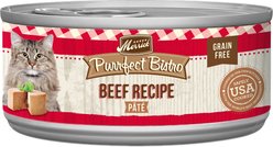 Merrick Purrfect Bistro Beef Pate Grain-Free Canned Cat Food, 3-oz, case of 24
