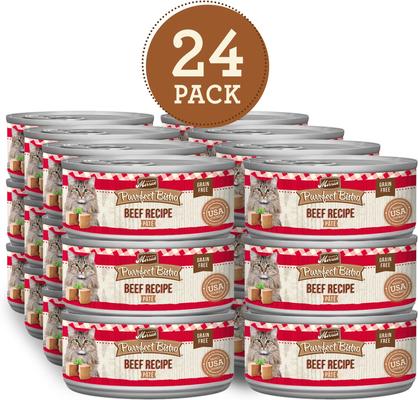 Show full view: Merrick Purrfect Bistro Beef Pate Grain-Free Canned Cat Food, 3-oz, case of 24 slide 3 of 13