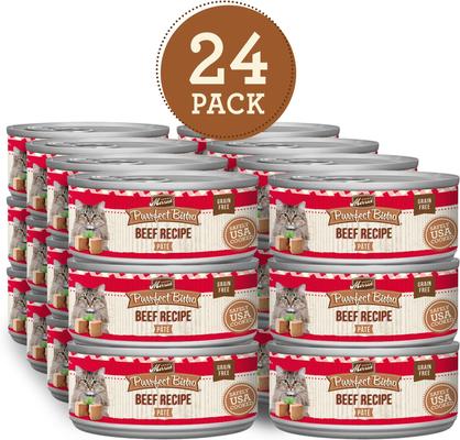 Show full view: Merrick Purrfect Bistro Beef Pate Grain-Free Canned Cat Food, 5.5-oz, case of 24 slide 3 of 13