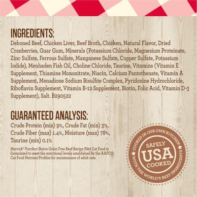 Show full view: Merrick Purrfect Bistro Beef Pate Grain-Free Canned Cat Food, 5.5-oz, case of 24 slide 7 of 13