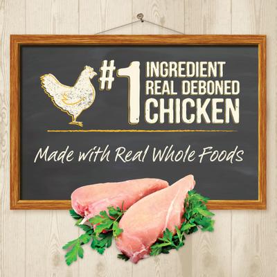 Show full view: Merrick Purrfect Bistro Bon Appetits Grain-Free Chicken Recipe Chunks in Gravy Adult Cat Food Pouches, 3-oz, case of 24 slide 4 of 11