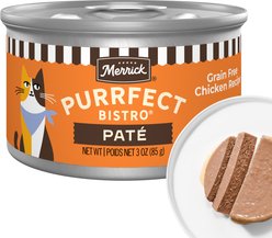 Merrick Purrfect Bistro Grain-Free Chicken Pate Canned Cat Food, 3-oz can, case of 3