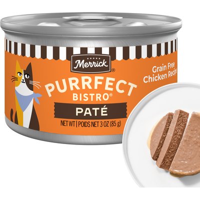Merrick Merrick Purrfect Bistro Grain-Free Chicken Pate Canned Cat Food, 3-oz can, case of 3