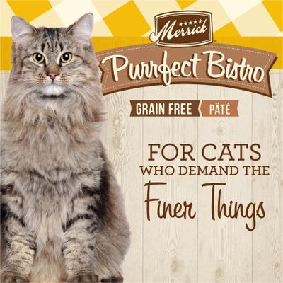 Show full view: Merrick Purrfect Bistro Grain-Free Chicken Pate Canned Cat Food, 3-oz can, case of 3 slide 5 of 12