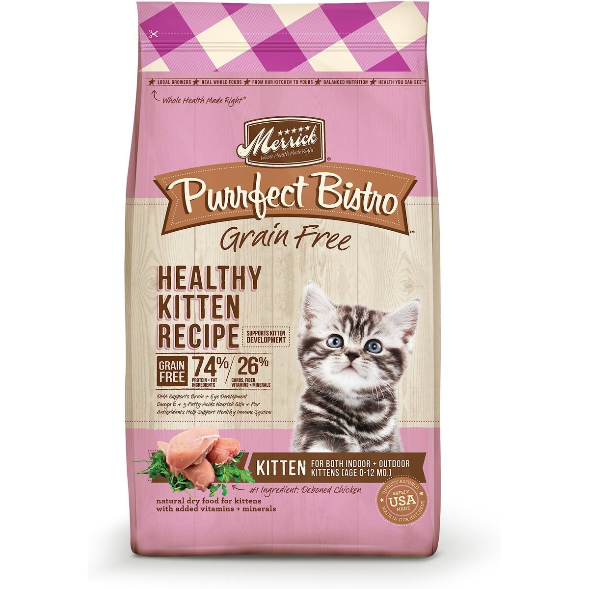 Merrick Purrfect Bistro Healthy Kitten Dry Cat Food, 4-lb
