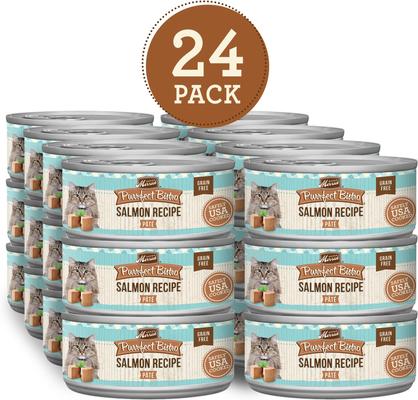 Show full view: Merrick Purrfect Bistro Grain-Free Salmon Pate Canned Cat Food, 5.5-oz, case of 24 slide 3 of 13