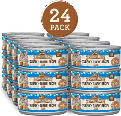 Show full view: Merrick Purrfect Bistro Grain-Free Surf & Turf Grain-Free Canned Cat Food, 3-oz, case of 24 slide 3 of 13