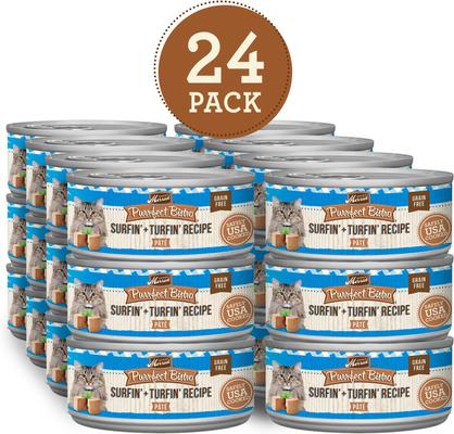 Show full view: Merrick Purrfect Bistro Grain-Free Surf & Turf Grain-Free Canned Cat Food, 5.5-oz, case of 24 slide 3 of 13