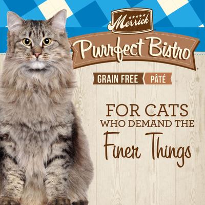 Show full view: Merrick Purrfect Bistro Grain-Free Surf & Turf Grain-Free Canned Cat Food, 5.5-oz, case of 24 slide 5 of 13