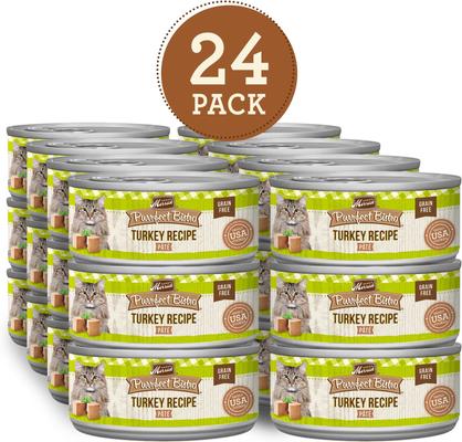 Show full view: Merrick Purrfect Bistro Grain-Free Turkey Pate Canned Cat Food, 3-oz, case of 24 slide 3 of 13