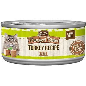 Merrick Purrfect Bistro Grain-Free Turkey Pate Canned Cat Food, 5.5-oz, case of 24