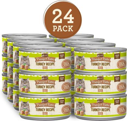 Show full view: Merrick Purrfect Bistro Grain-Free Turkey Pate Canned Cat Food, 5.5-oz, case of 24 slide 3 of 13