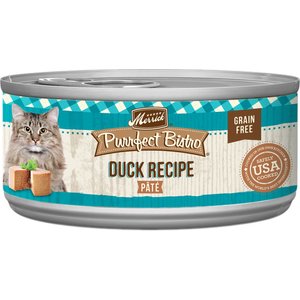 Merrick Purrfect Bistro Grain-Free Wet Cat Food Duck Recipe Pate, 3-oz can, case of 24