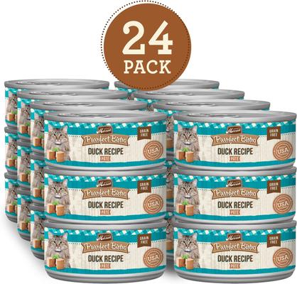 Show full view: Merrick Purrfect Bistro Grain-Free Wet Cat Food Duck Recipe Pate, 3-oz can, case of 24 slide 3 of 13