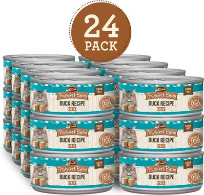 Show full view: Merrick Purrfect Bistro Grain-Free Wet Cat Food Duck Recipe Pate, 5.5-oz can, case of 24 slide 3 of 13