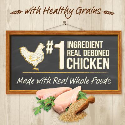 Show full view: Merrick Purrfect Bistro Healthy Grains Real Chicken + Brown Rice Recipe Adult Dry Cat Food, 7-lb bag slide 5 of 13