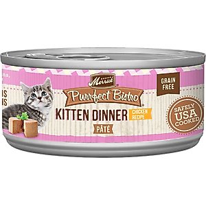 Merrick Purrfect Bistro Kitten Dinner Grain-Free Canned Cat Food, 5.5-oz, case of 24