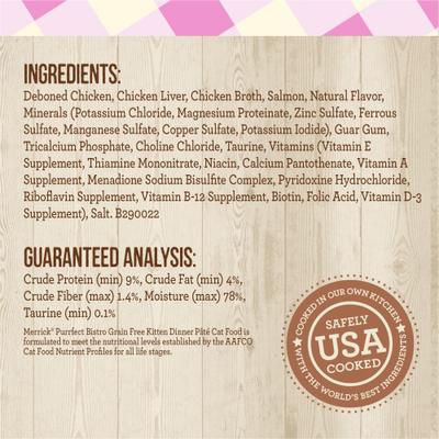 Show full view: Merrick Purrfect Bistro Kitten Dinner Grain-Free Canned Cat Food, 5.5-oz, case of 24 slide 7 of 13