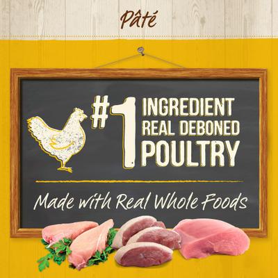 Show full view: Merrick Purrfect Bistro Poultry Recipes Variety Pack Grain-Free Wet Cat Food, 5.5-oz can, case of 24 slide 6 of 12